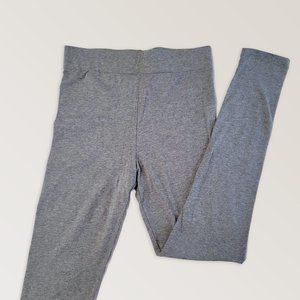 Gray Sport Athletic Leggings, Sporty Casual Streetwear Leggings, Size M